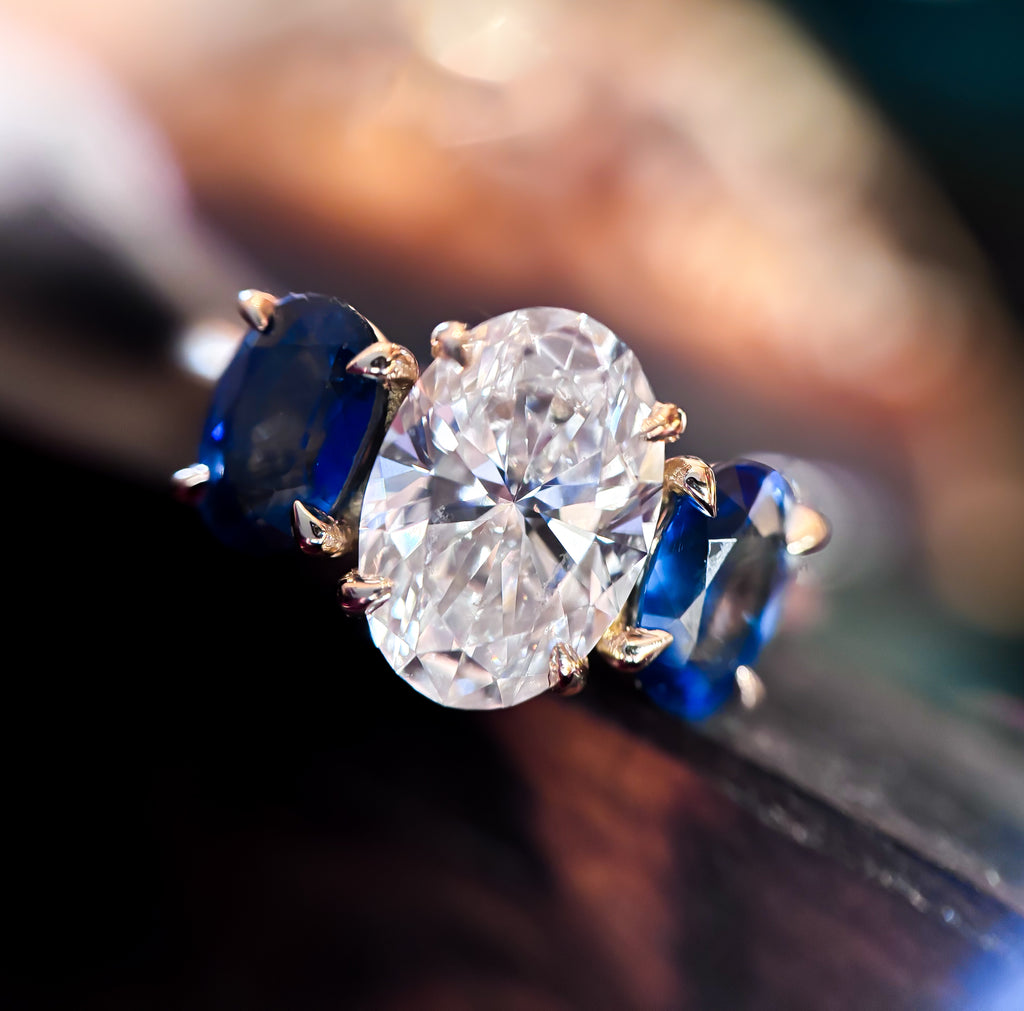 Diamond and Sapphire Engagement Ring image 1