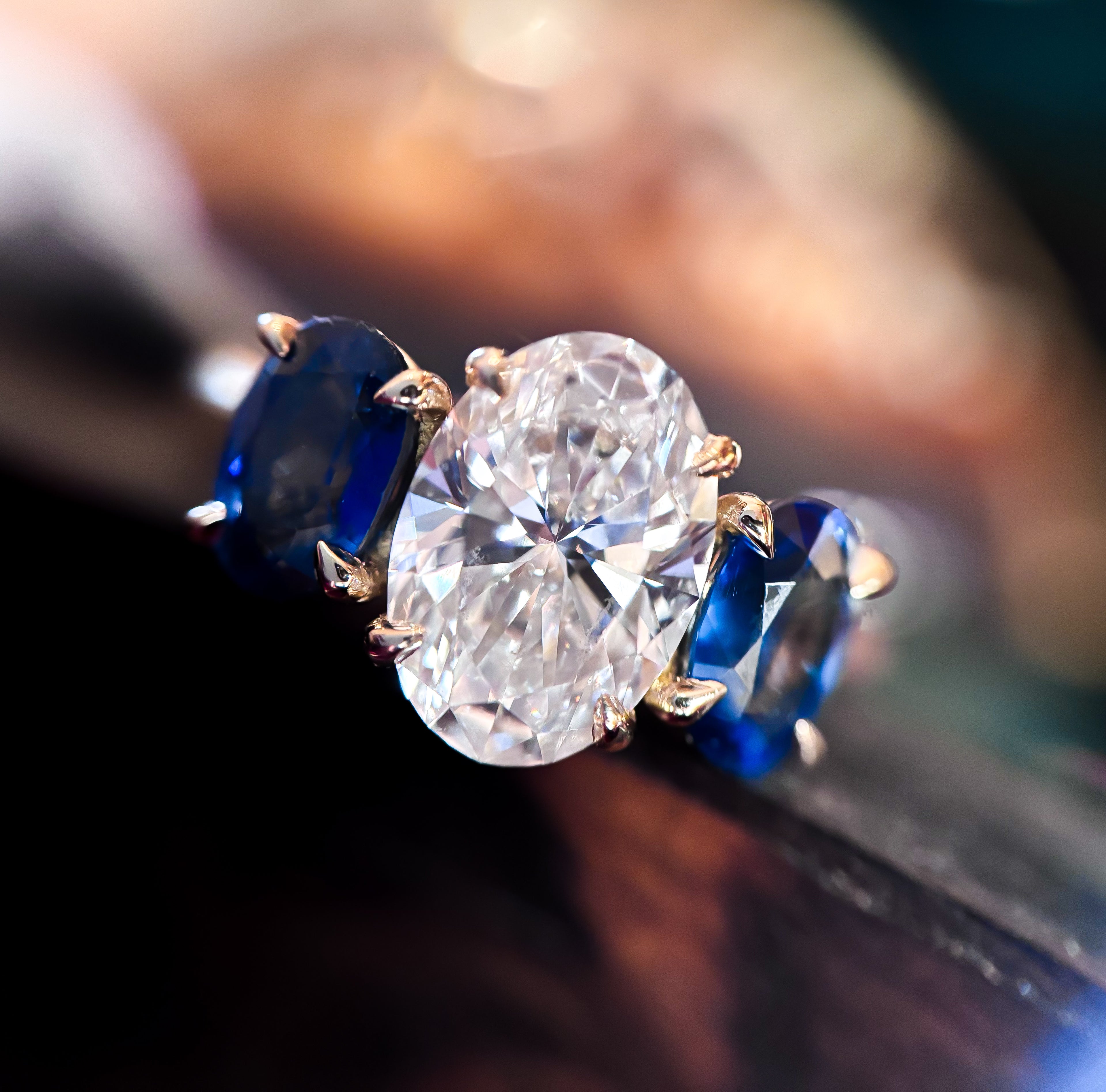 Diamond and Sapphire Engagement Ring image 1