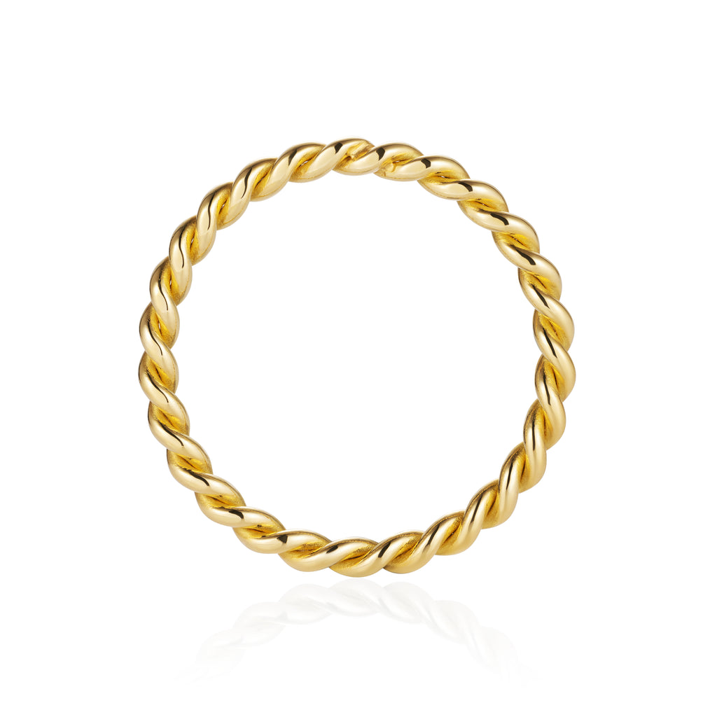 18K yellow gold braided wedding band image 0