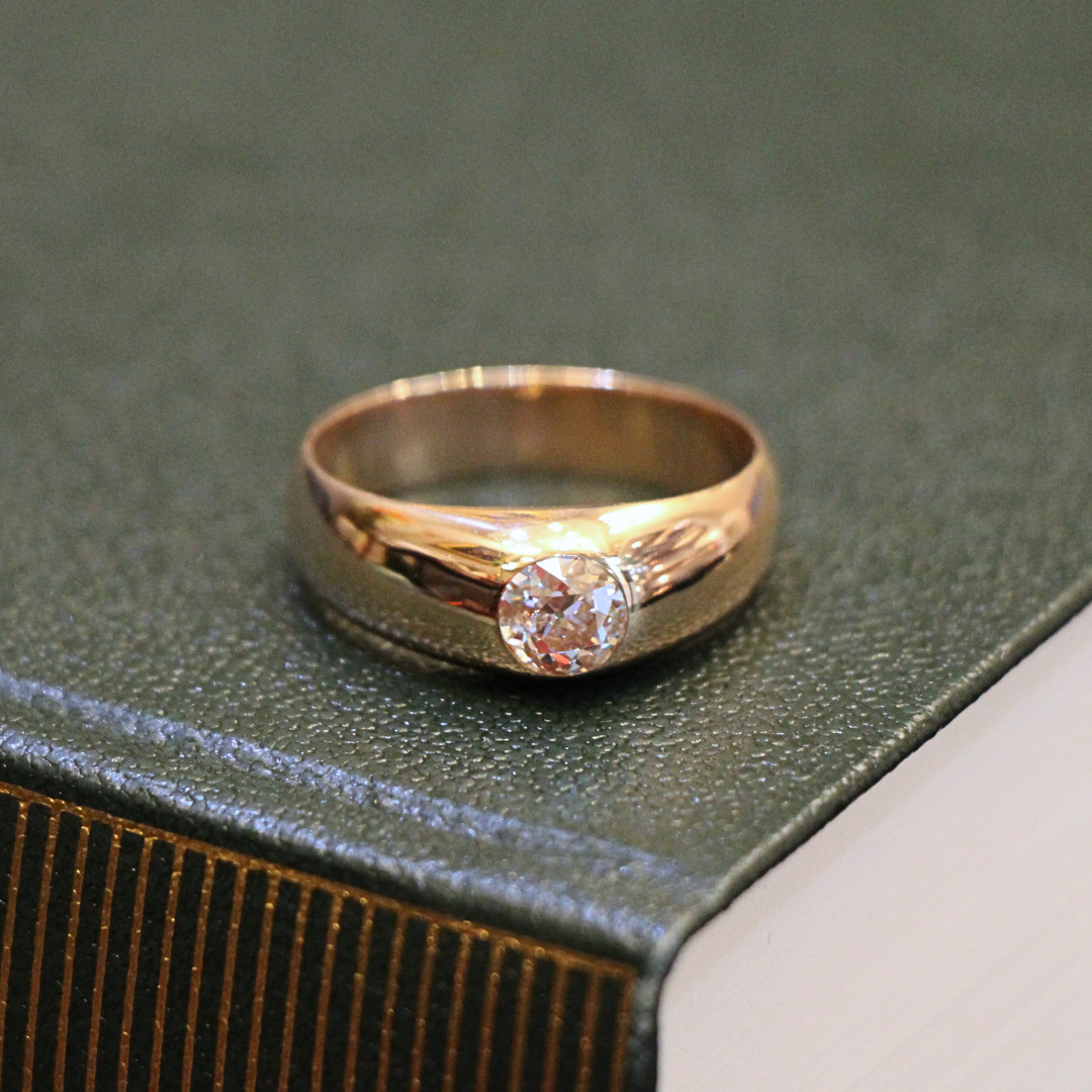 0.90ct Diamond Solitaire Gypsy Ring