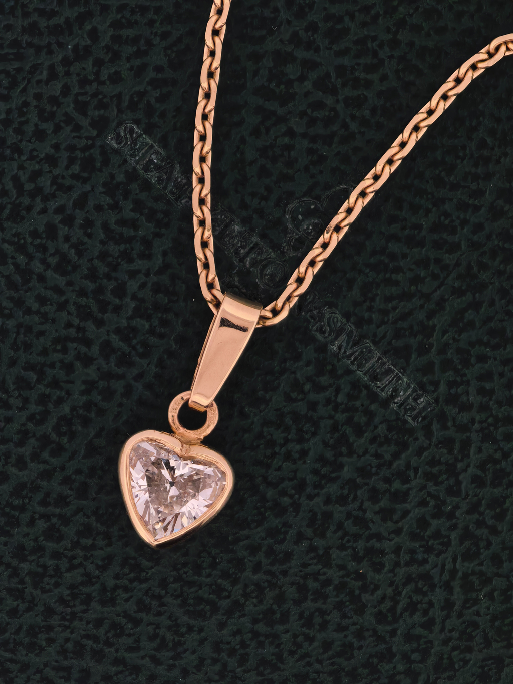18ct Gold Old Cut Heart Diamond Pendant
