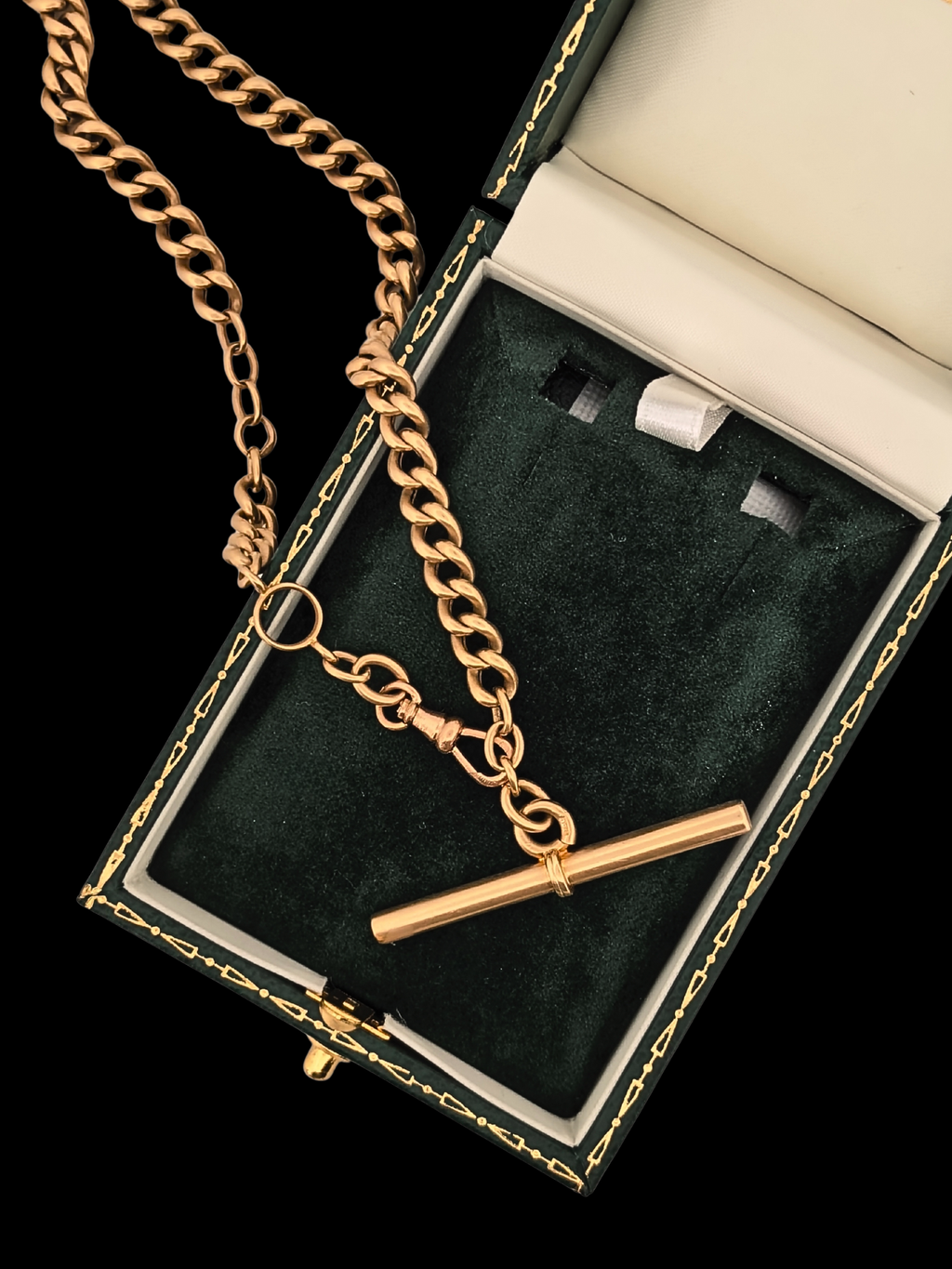 18ct Gold Albert Chain with T-Bar