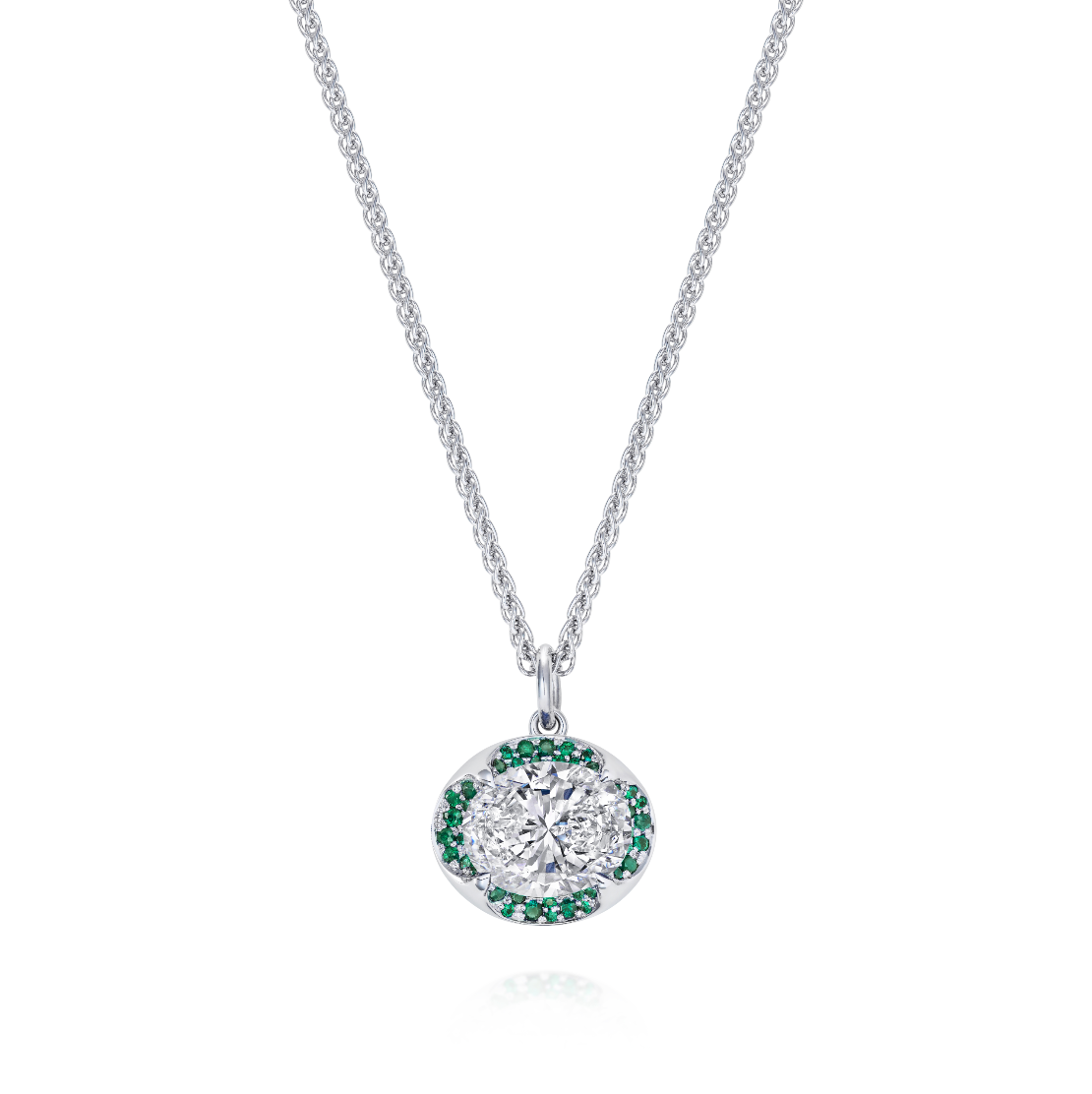 Fleur De Lys Diamond & Emerald Pendant