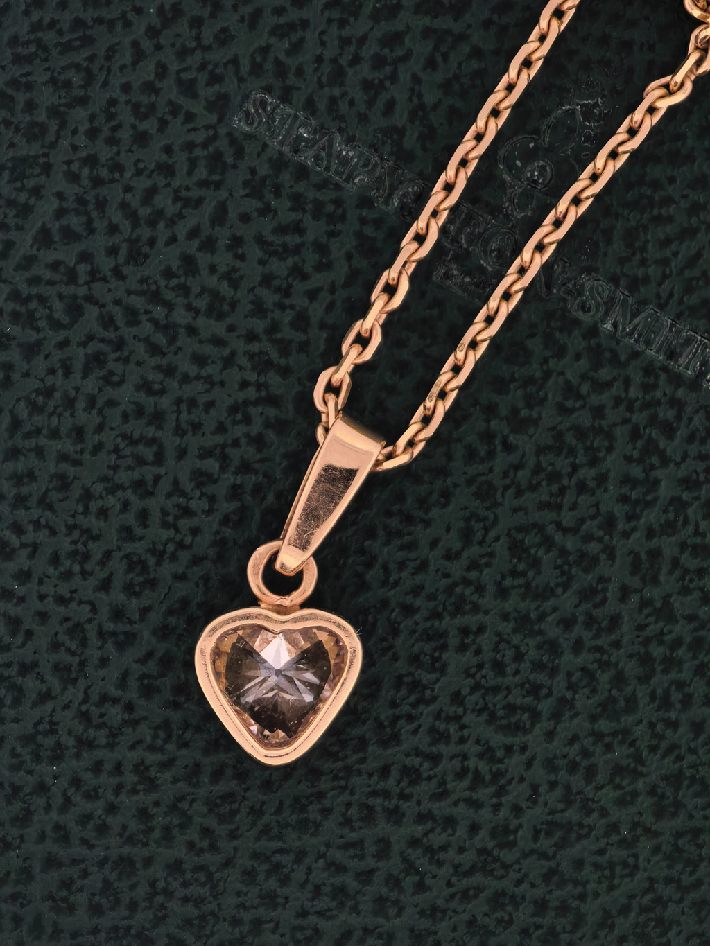 18ct Gold Old Cut Heart Diamond Pendant