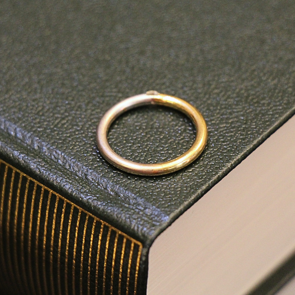 Round Wire 18ct Dual Tone Gold Diamond Solitaire Ring