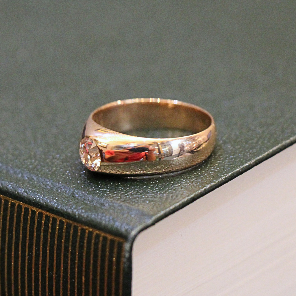 0.90ct Diamond Solitaire Gypsy Ring