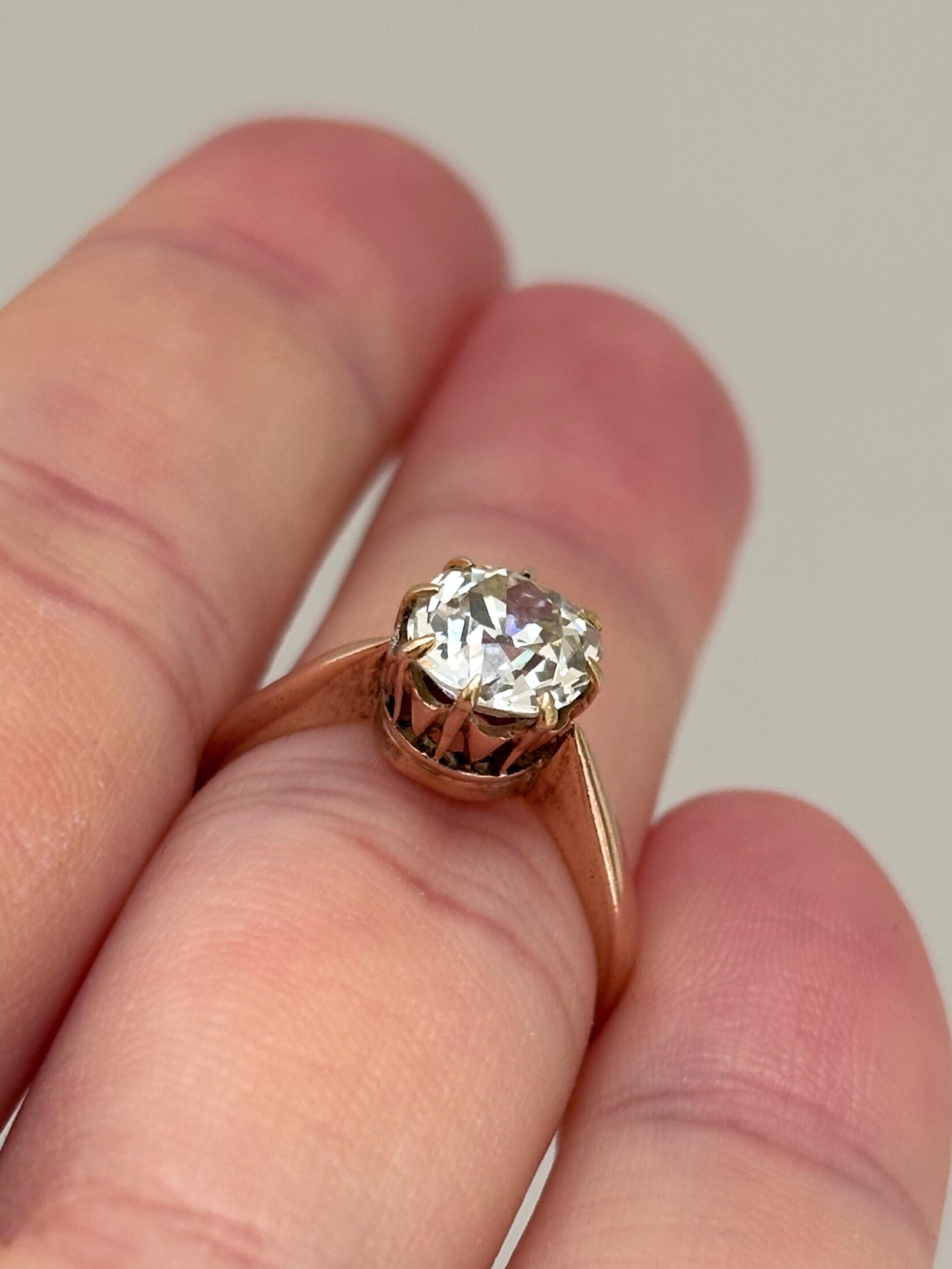 1.70ct Old European Cut Diamond Solitaire Ring