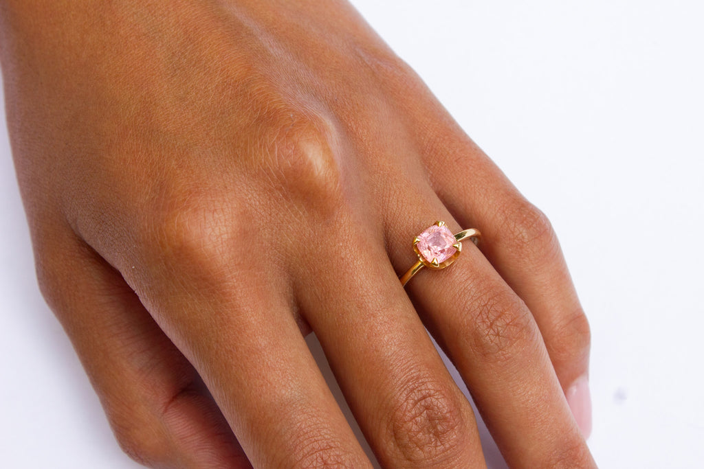 Pink Solitaire Engagement Ring | Fleur De Lys image 1