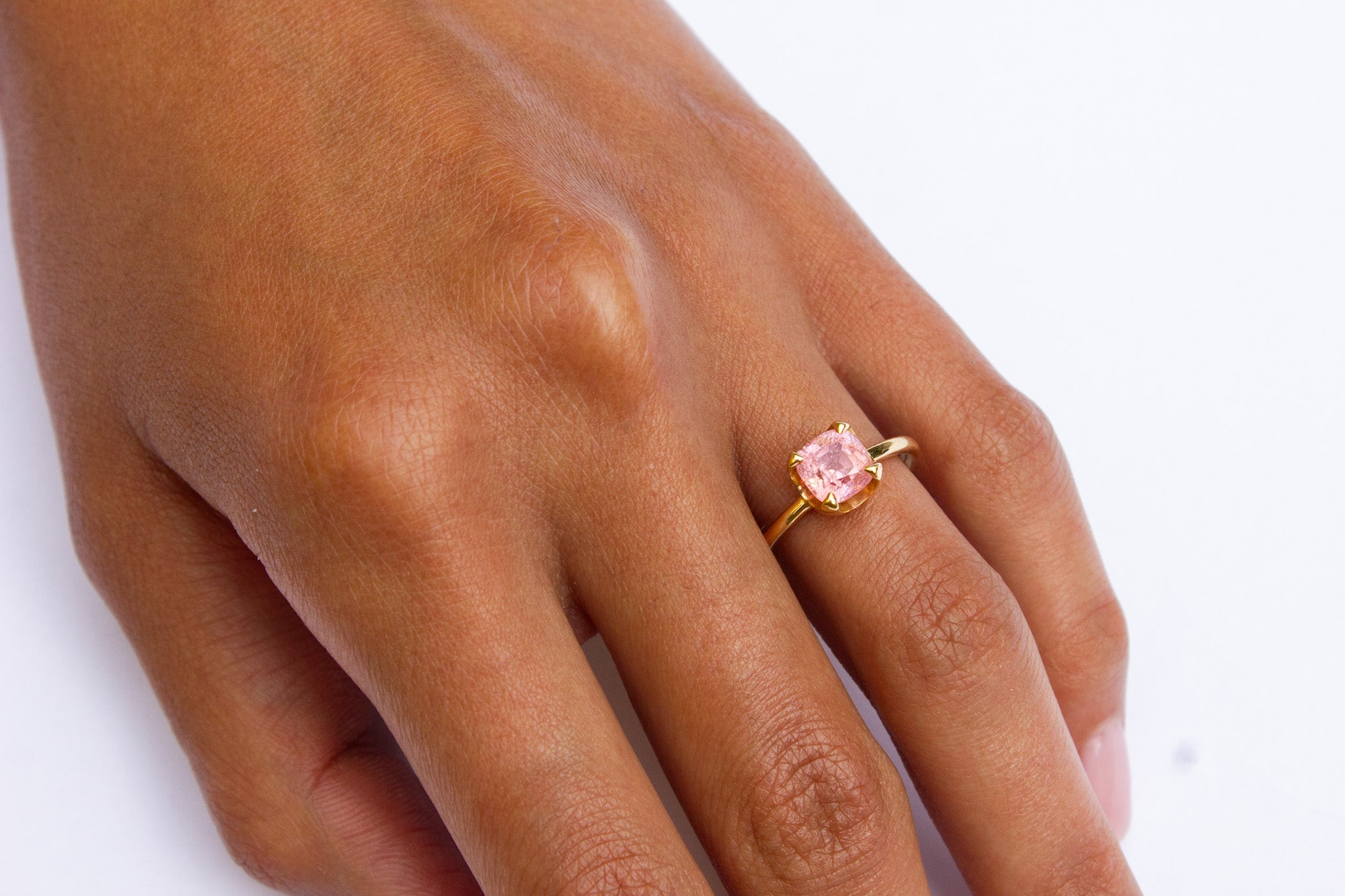 Pink Solitaire Engagement Ring | Fleur De Lys image 1