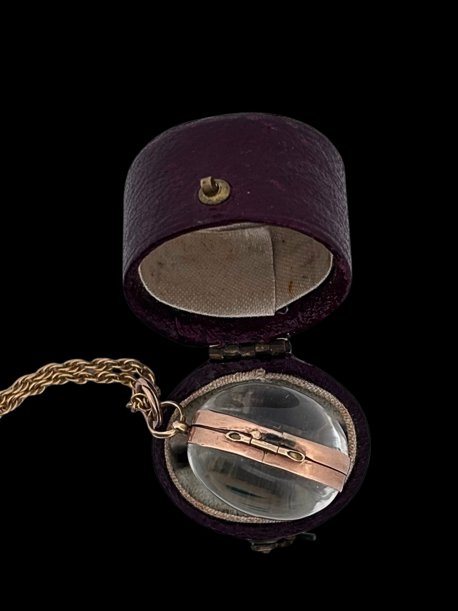 Victorian Antique Rock Crystal & Gold Orb Pendant