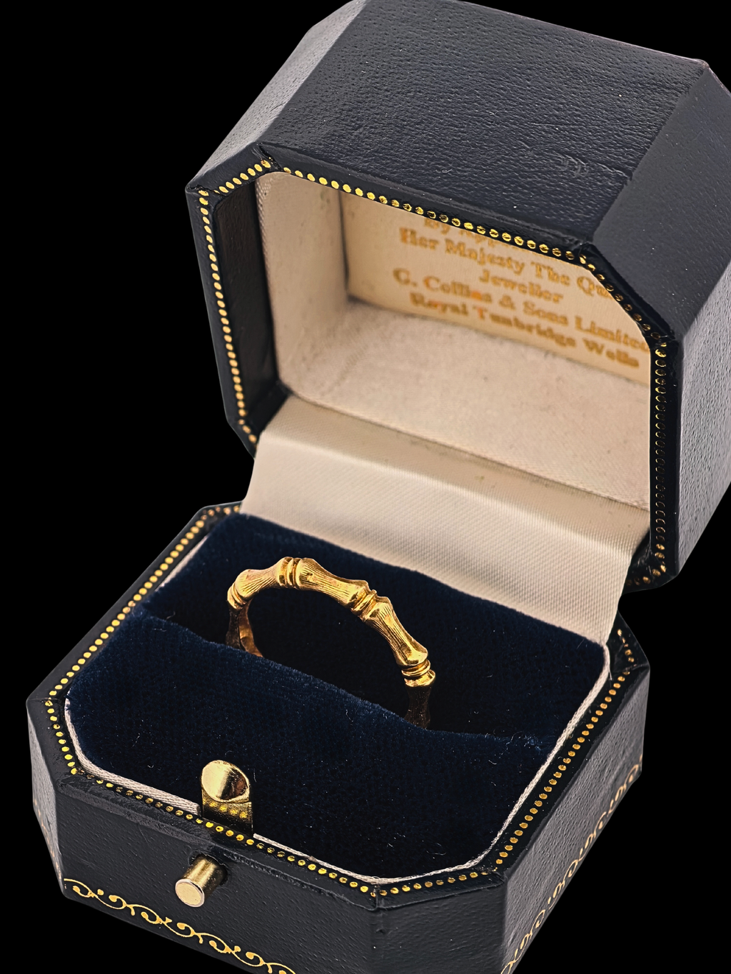 Bamboo Textured Ring 18ct Gold