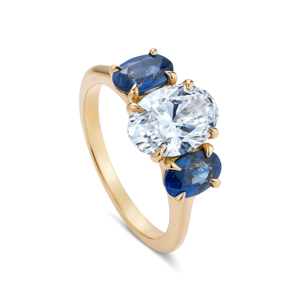 Diamond and Sapphire Engagement Ring image 0