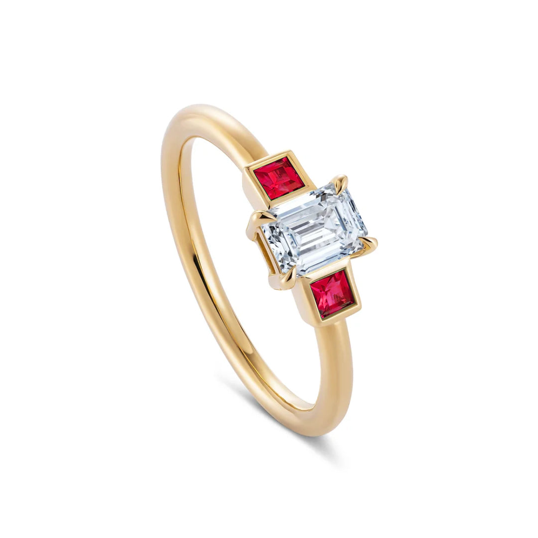 Ruby & Diamond Trilogy Ring image 0