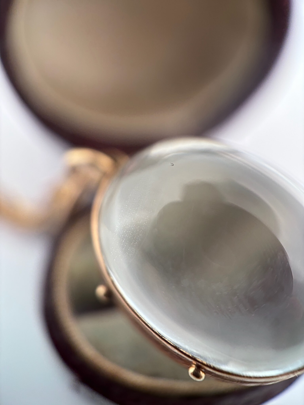 Victorian Antique Rock Crystal & Gold Orb Pendant