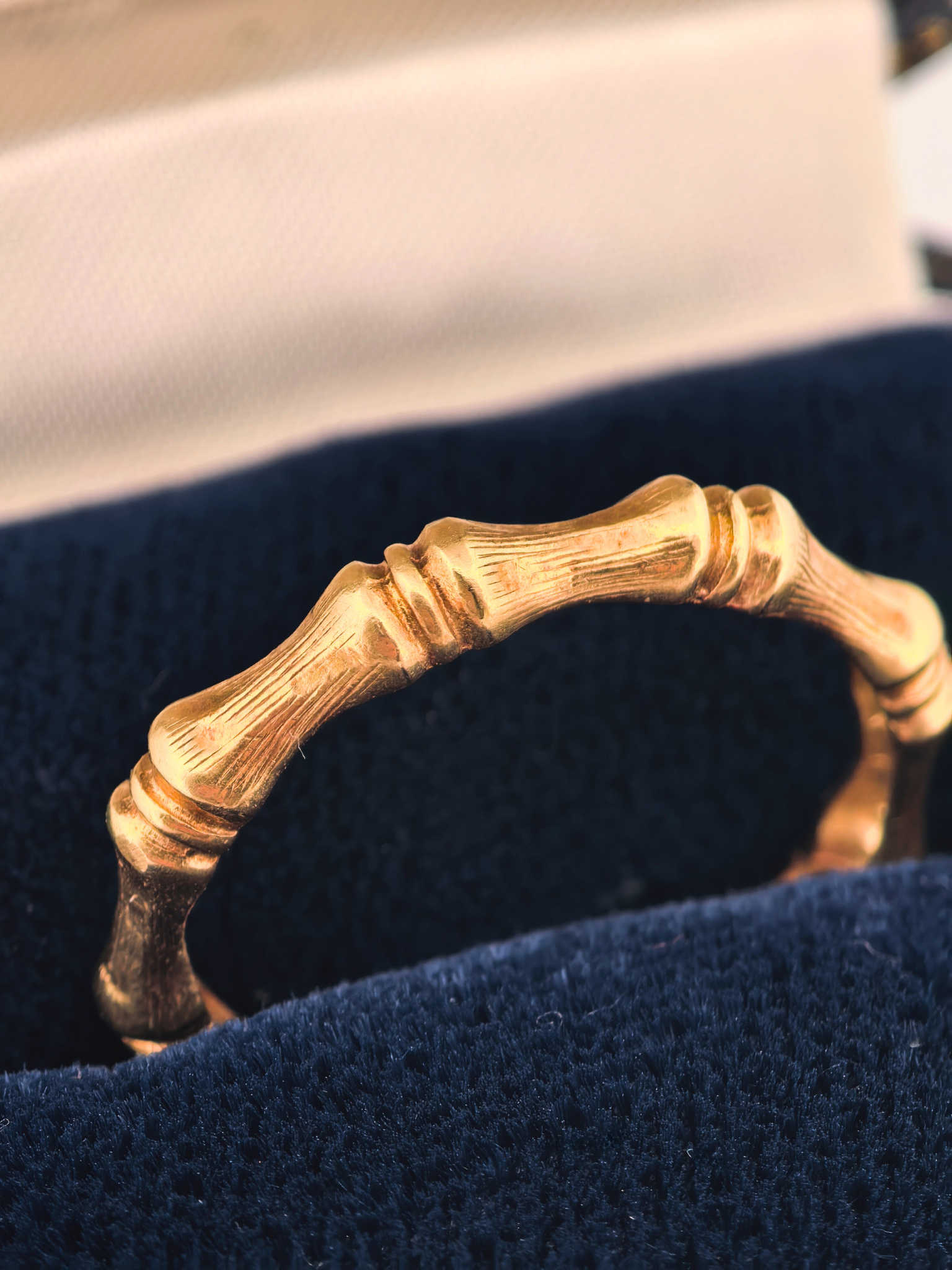 Bamboo Textured Ring 18ct Gold