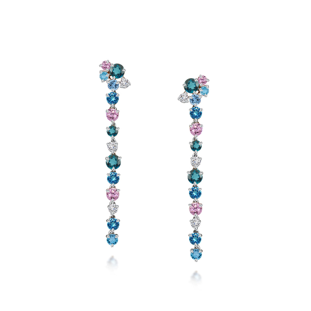 Pastel Sapphire Water Lilies Earrings image 0
