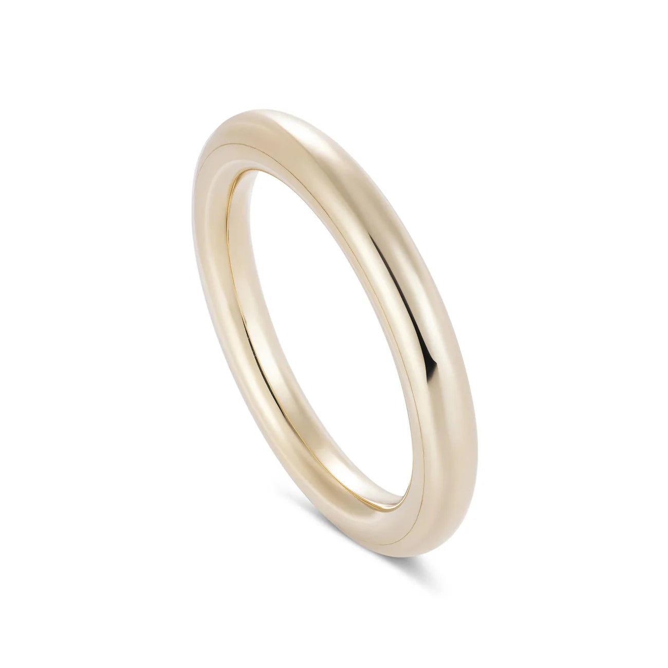 18K yellow gold round wedding band image 0