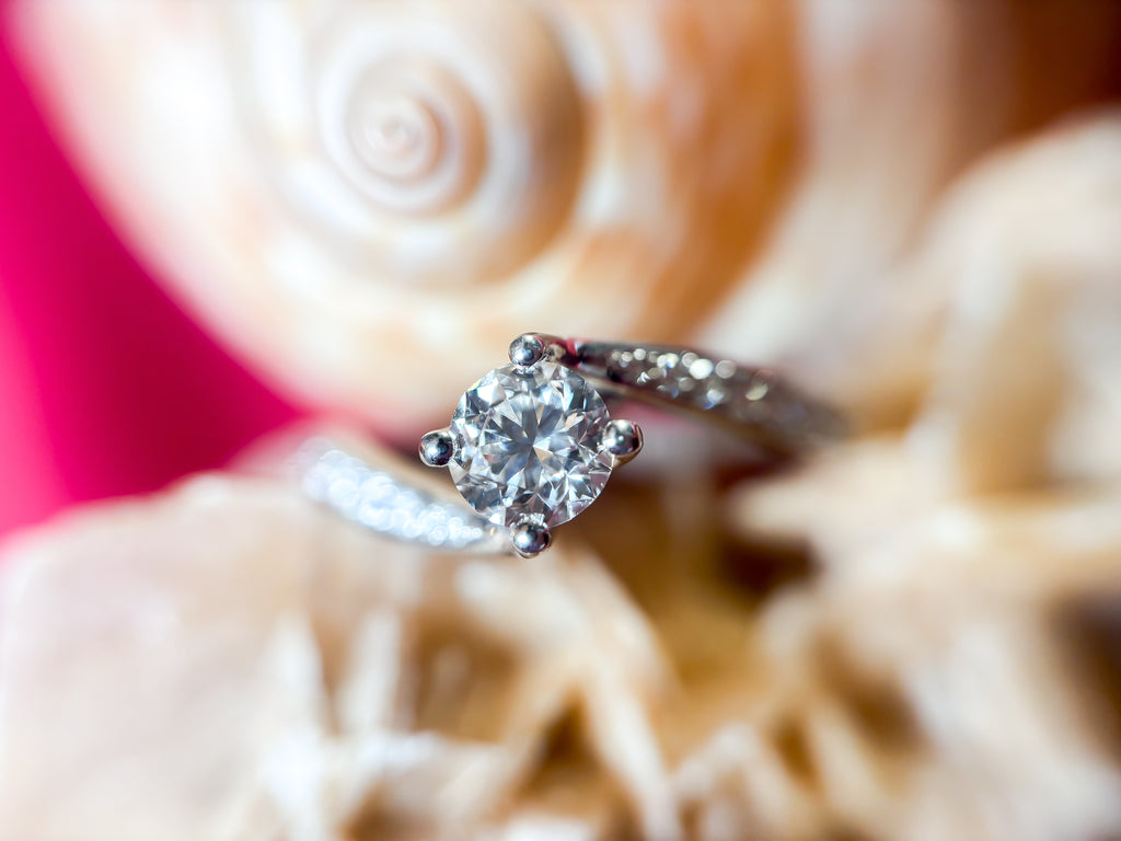 Bespoke Diamond Twist Engagement Ring in White Gold image 1