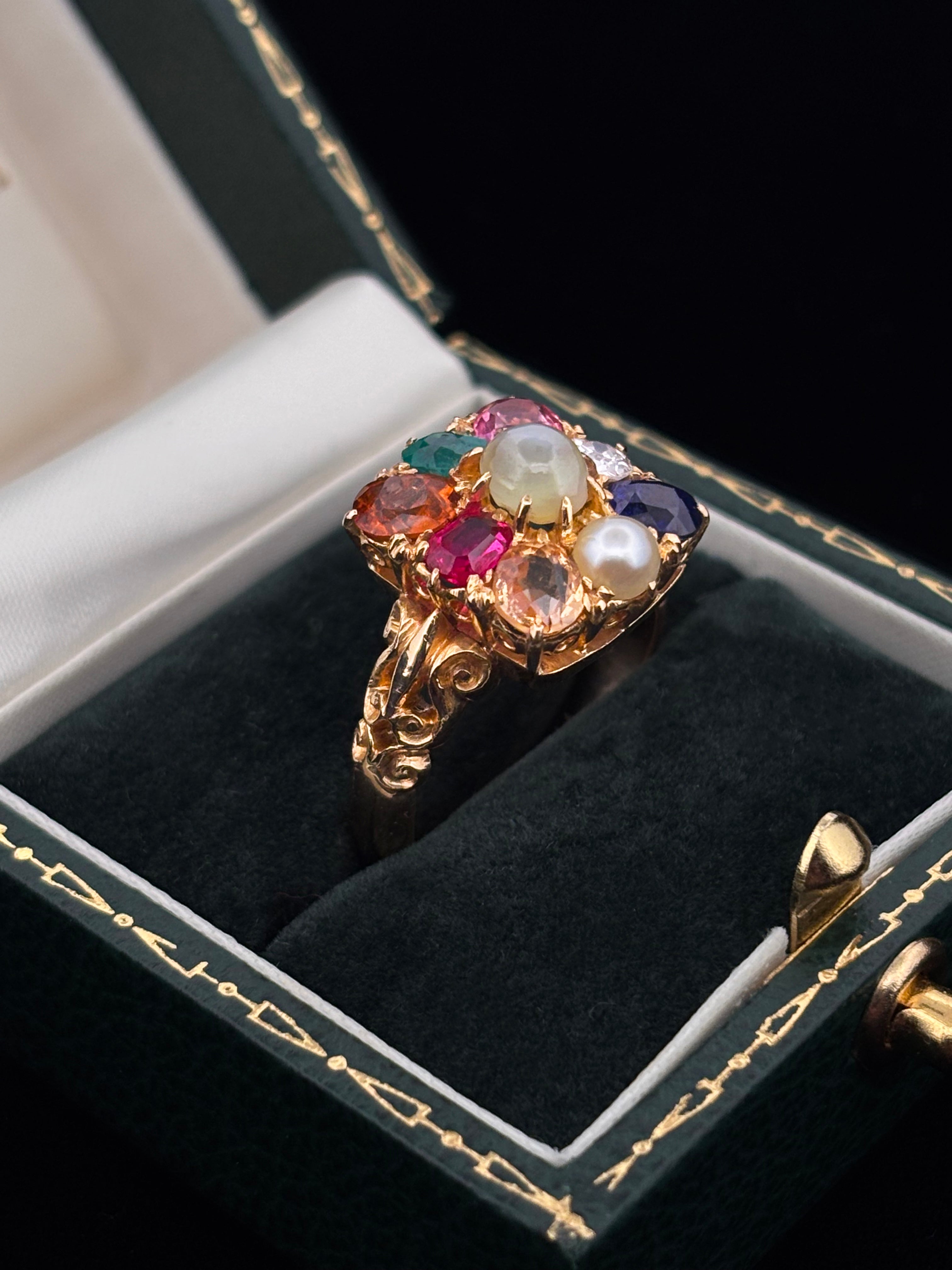 RARE Acrostic Ring Multi-Gemstone Ring