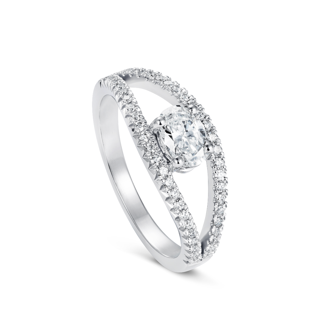 Bridge Diamond Engagement Ring