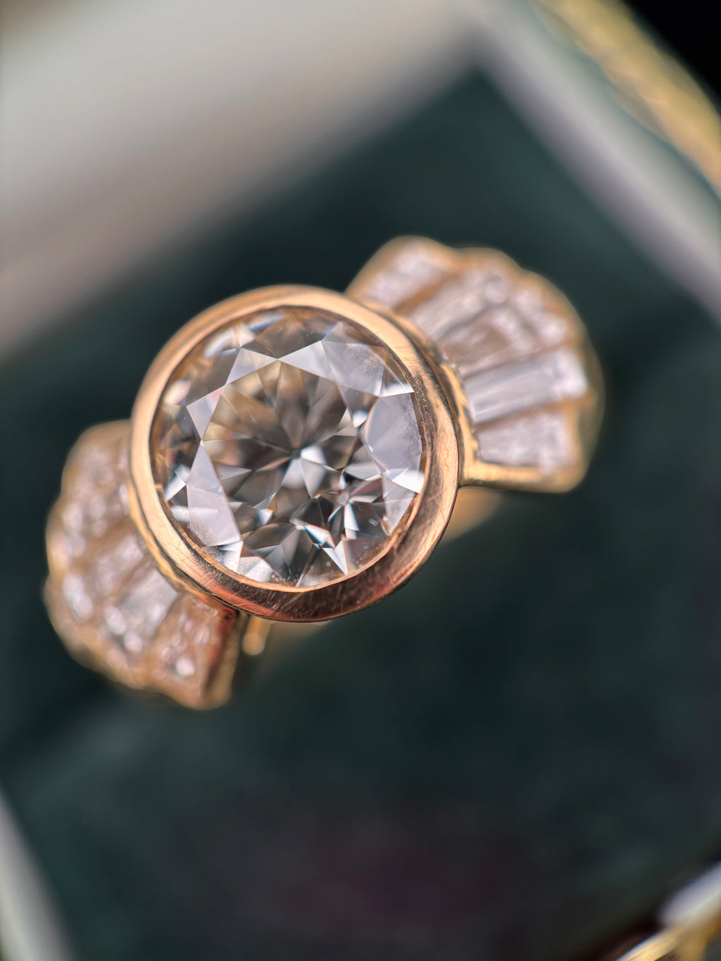 2.14ct Old European Diamond "Bow-Tie" Engagement Ring