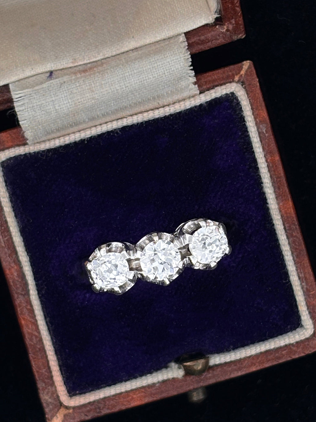 Three-Stone Diamond Platinum Ring