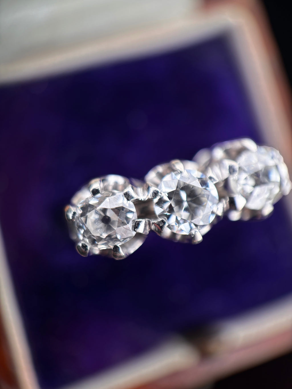 Three-Stone Diamond Platinum Ring