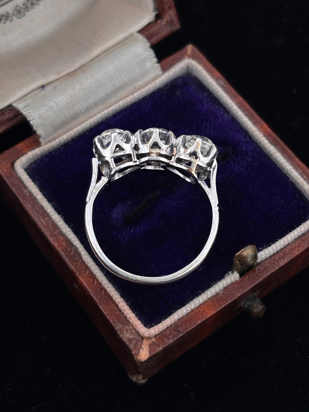 Three-Stone Diamond Platinum Ring