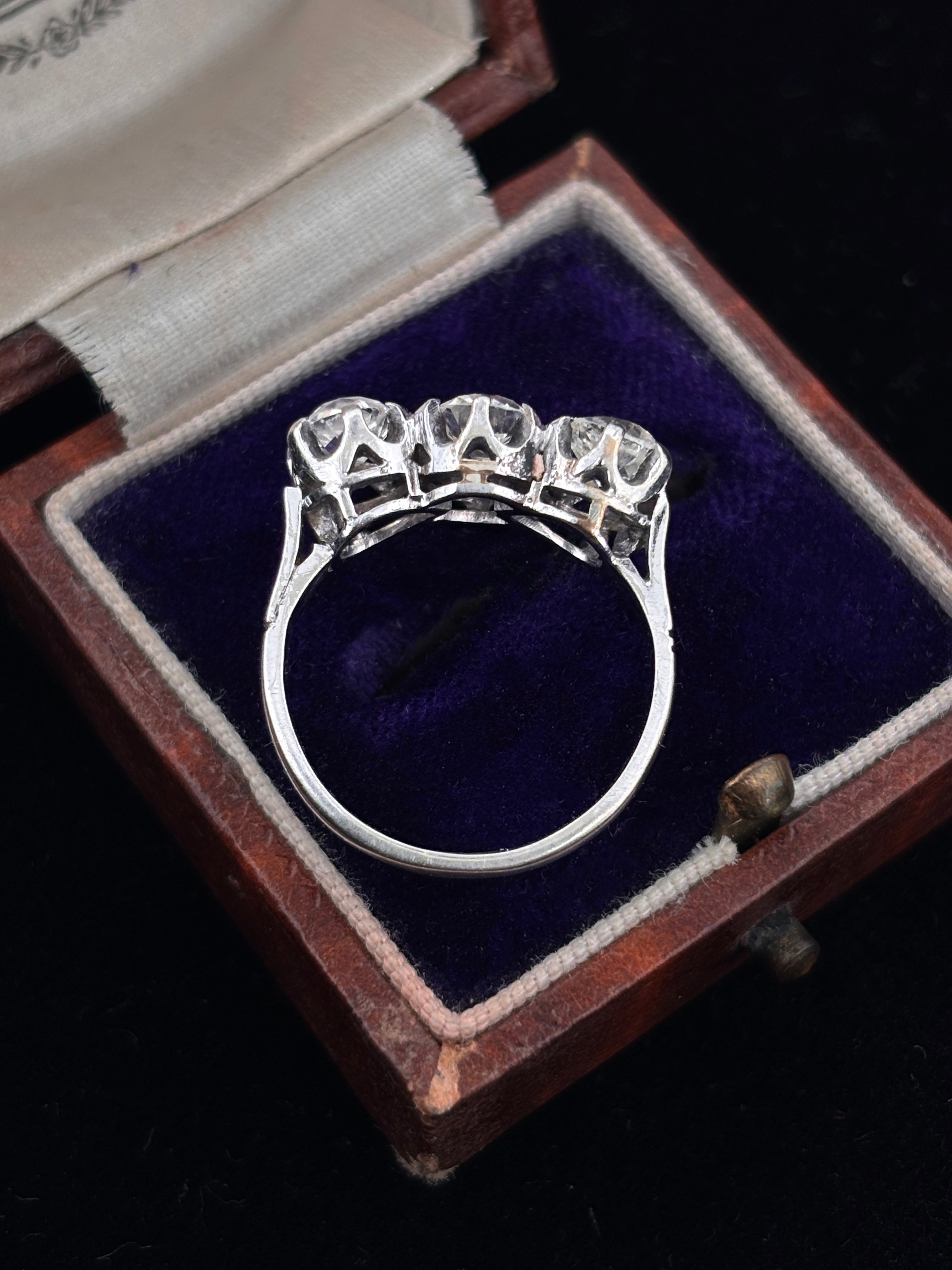 Three-Stone Diamond Platinum Ring