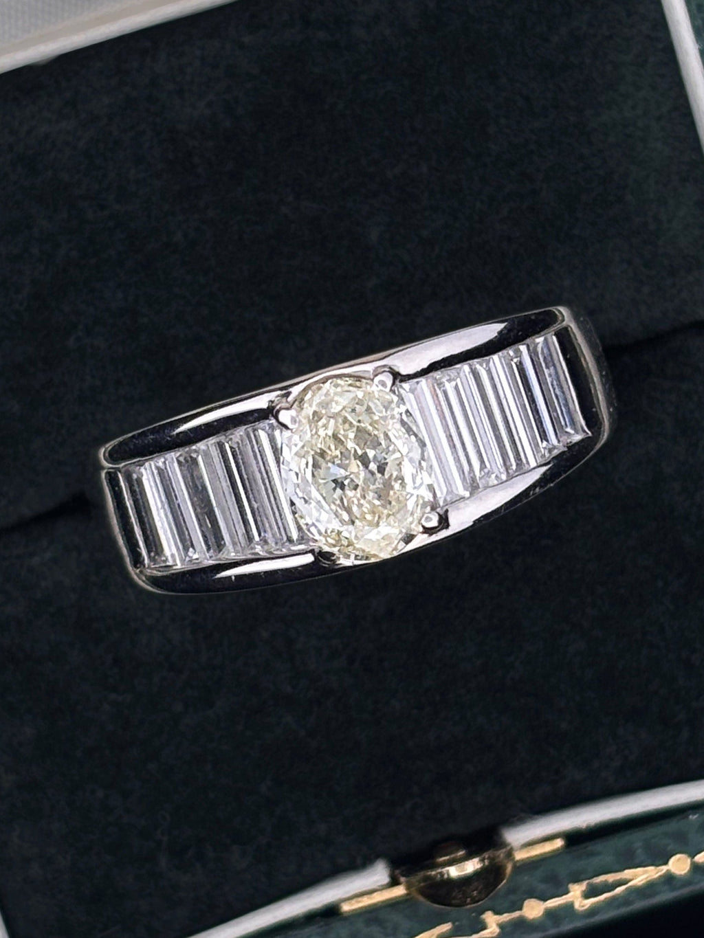1.01ct Oval Diamond & Baguette Channel-Set Ring