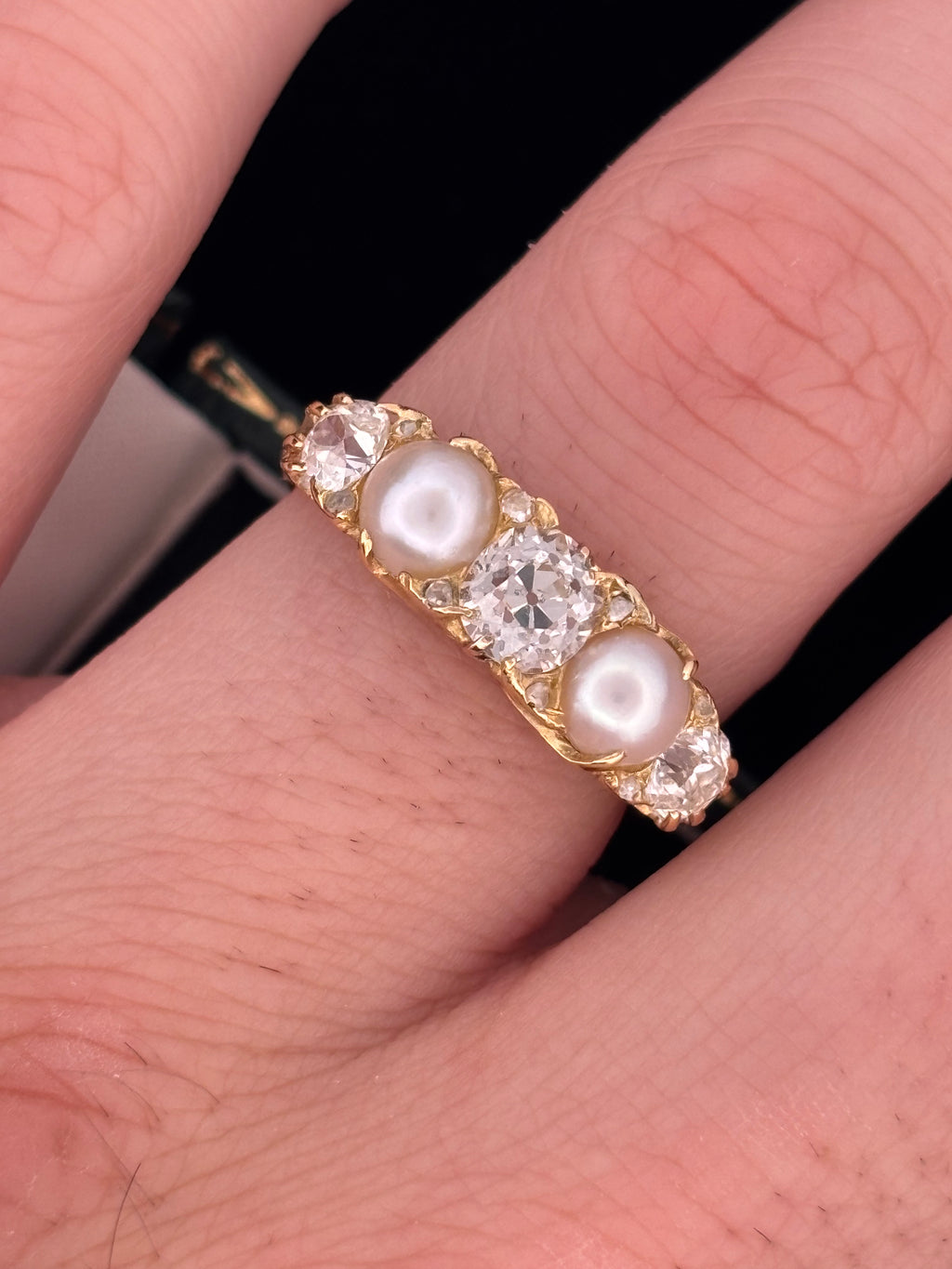 Victorian Pearl & Diamond Ring