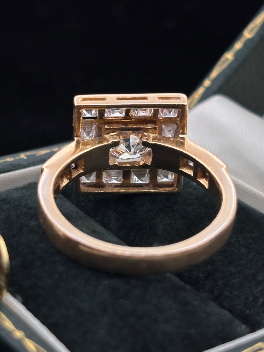 Vintage 1.20ct Old European Diamond Square Halo Ring