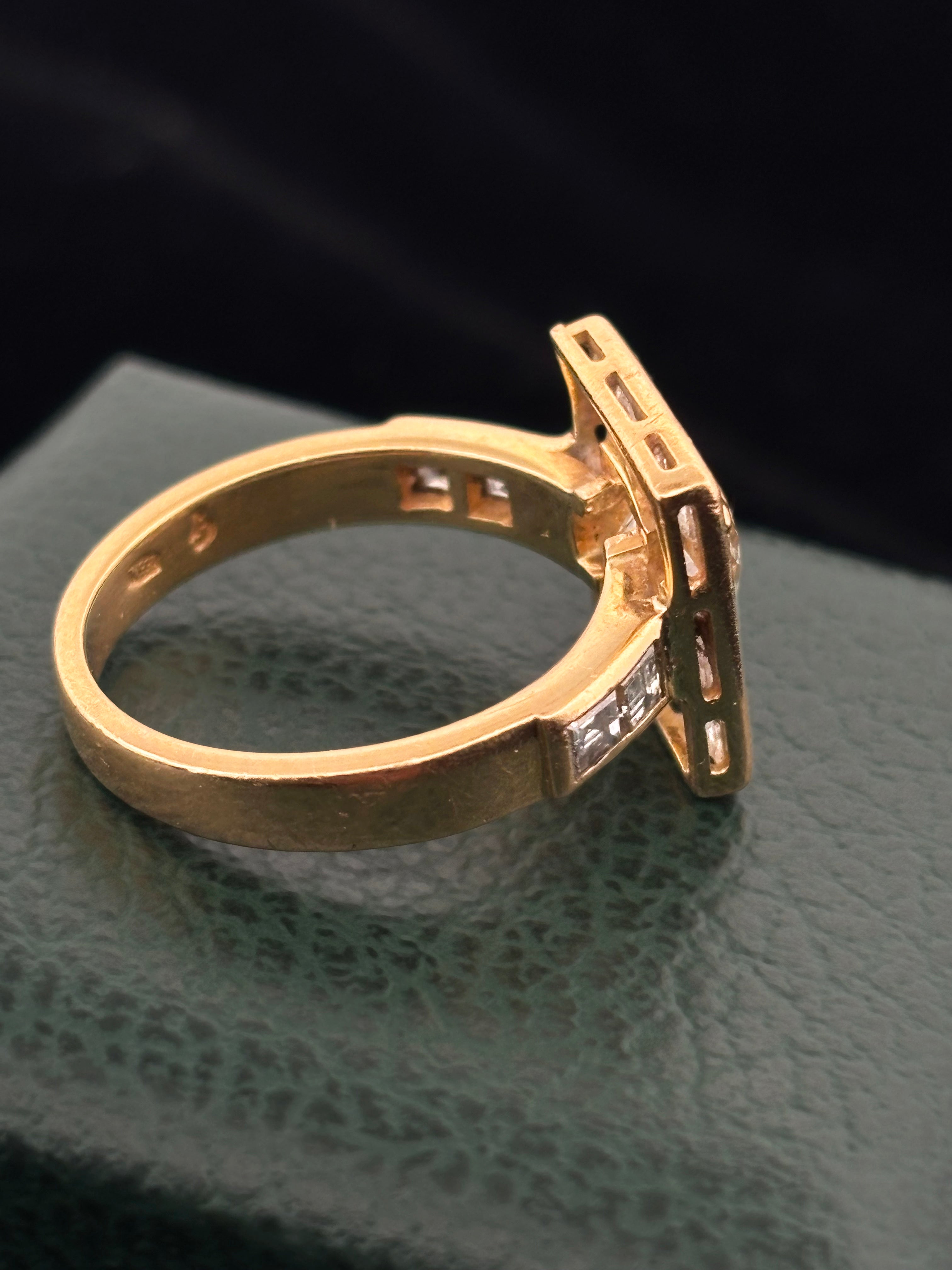 Vintage 1.20ct Old European Diamond Square Halo Ring