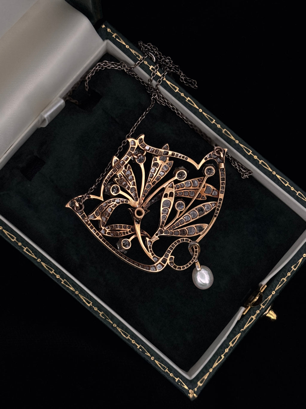 Belle Époque Pearl and Diamond Necklace