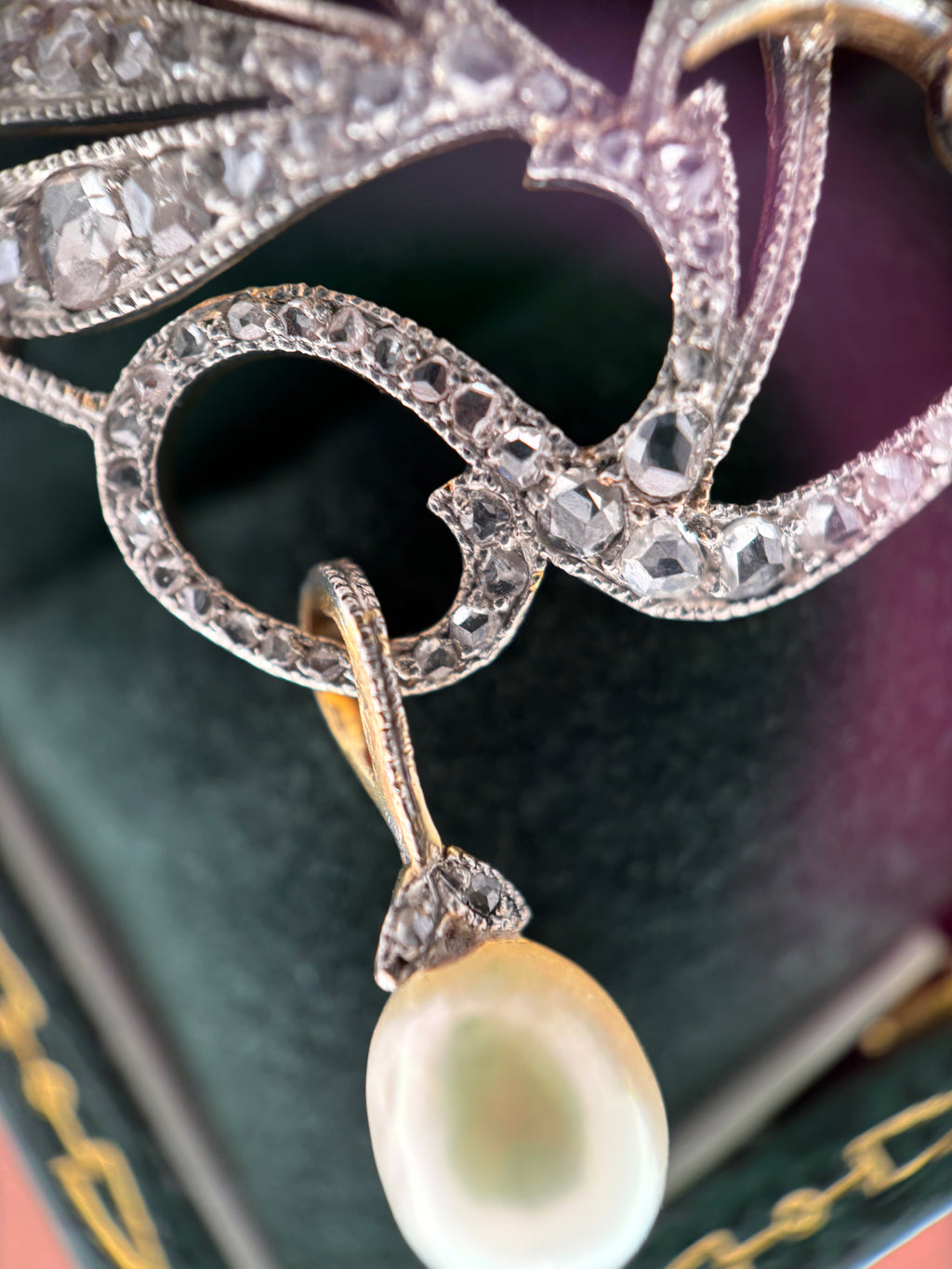 Belle Époque Pearl and Diamond Necklace