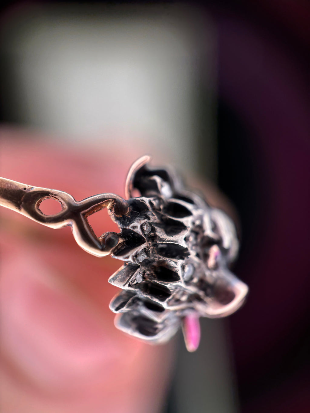 Victorian Conversion Diamond and Ruby Dog Ring