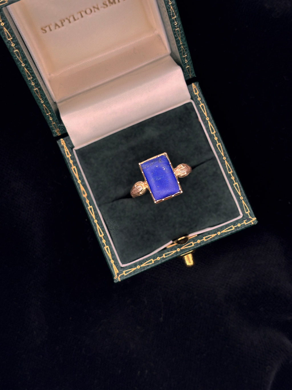 Georgian Lapis Lazuli and Snake 'Poison' Mourning Ring
