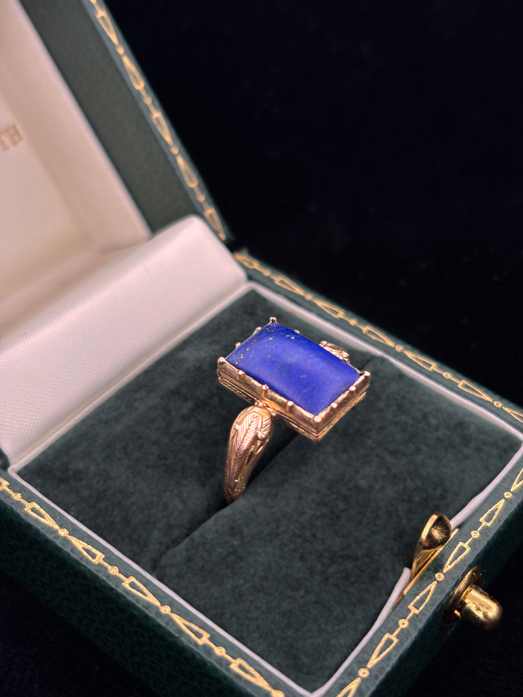 Georgian Lapis Lazuli and Snake 'Poison' Mourning Ring