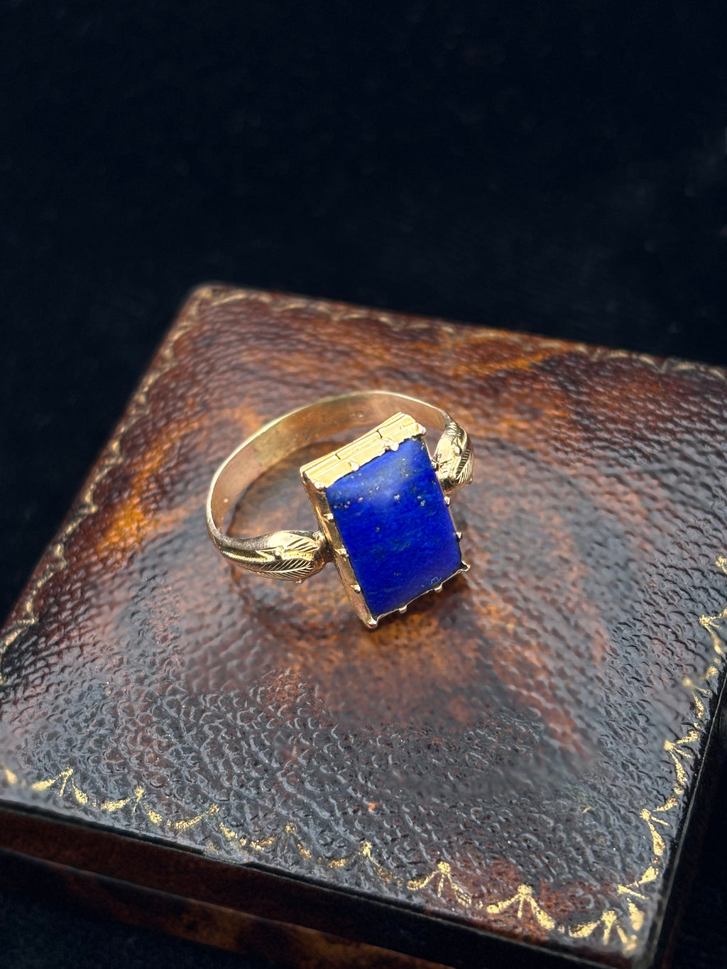 Georgian Lapis Lazuli and Snake 'Poison' Mourning Ring