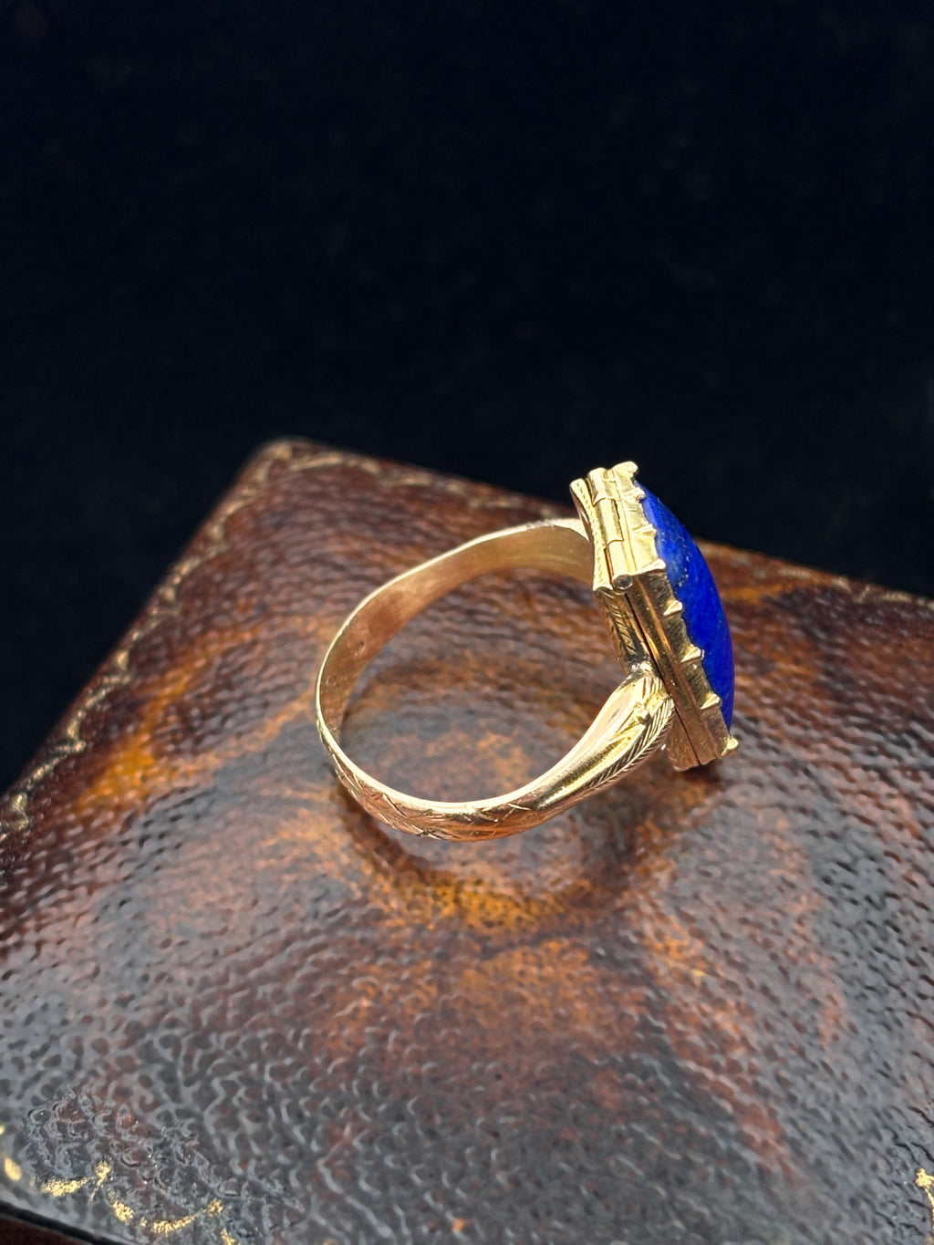 Georgian Lapis Lazuli and Snake 'Poison' Mourning Ring