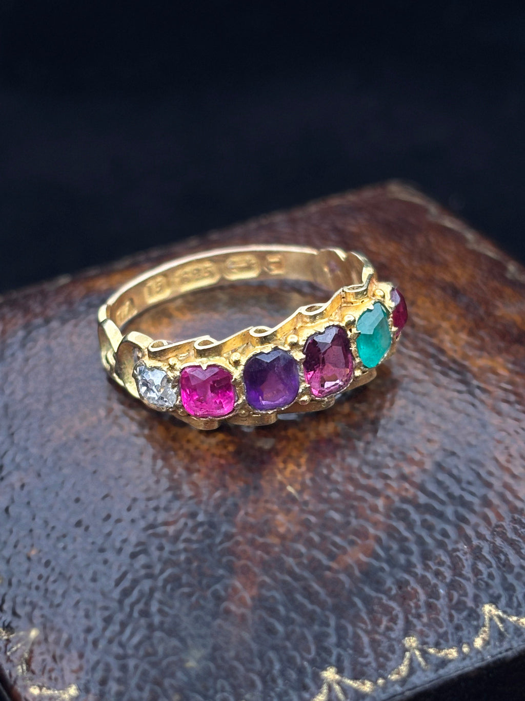 RARE Antique Victorian 'REGARD' Acrostic Ring