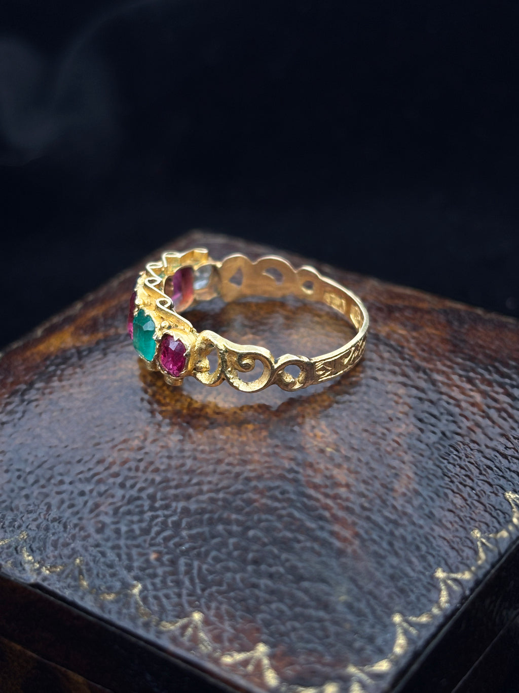 RARE Antique Victorian 'REGARD' Acrostic Ring