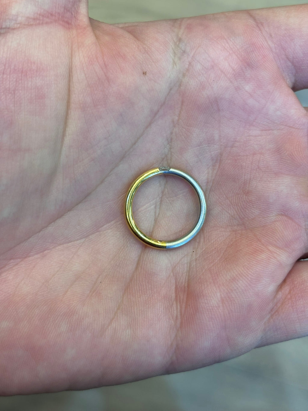 Round Wire 18ct Dual Tone Gold Diamond Solitaire Ring