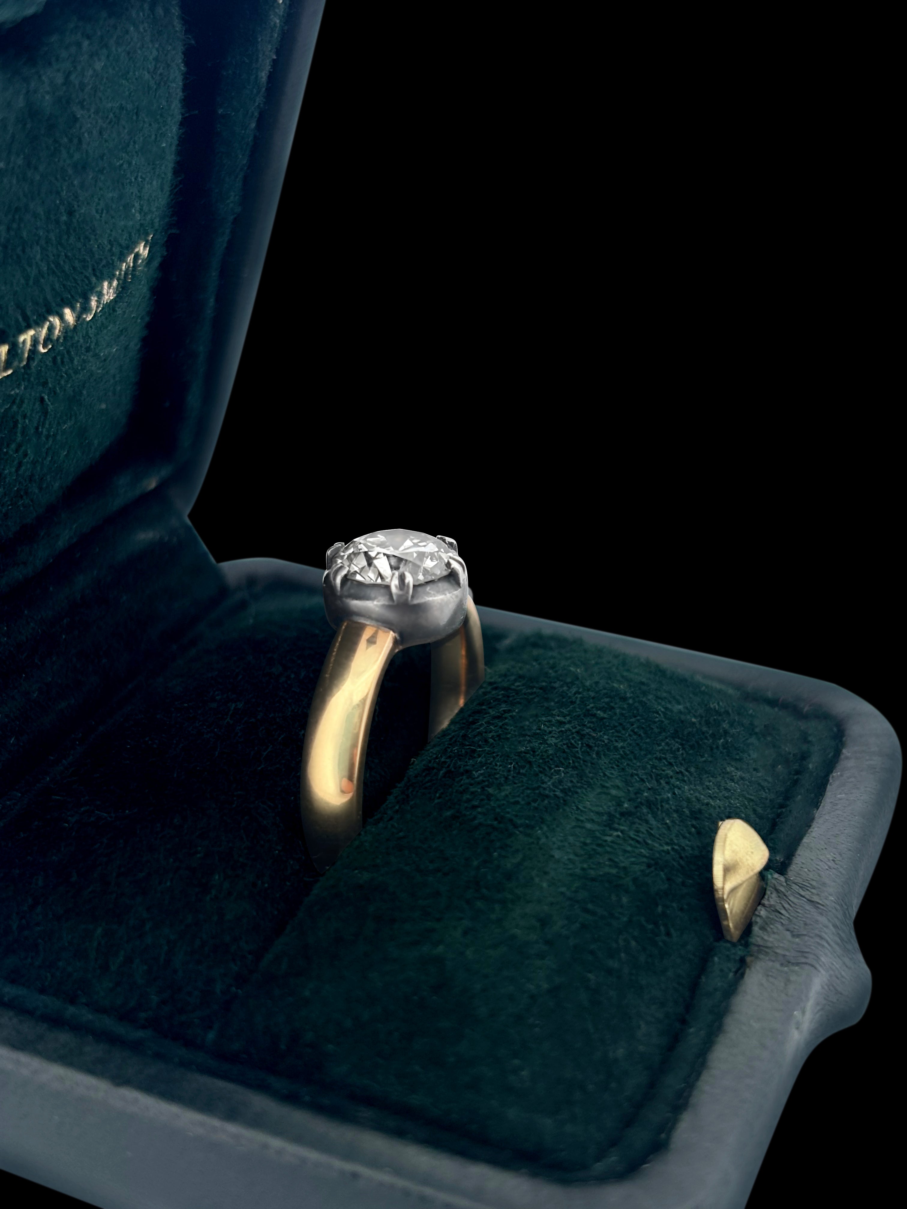 Antique 1.61ct Diamond Georgian Cut-Down Solitaire Ring