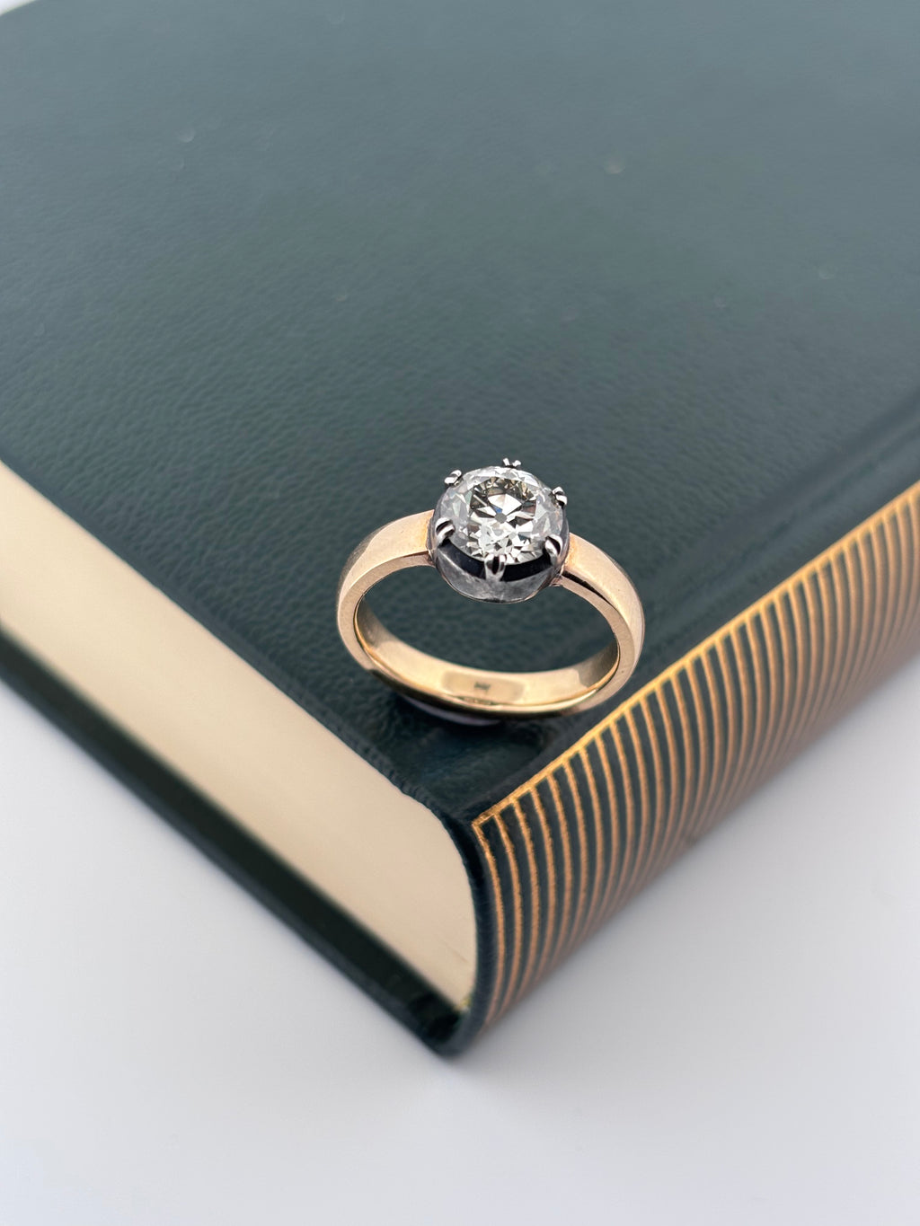 Antique 1.61ct Diamond Georgian Cut-Down Solitaire Ring