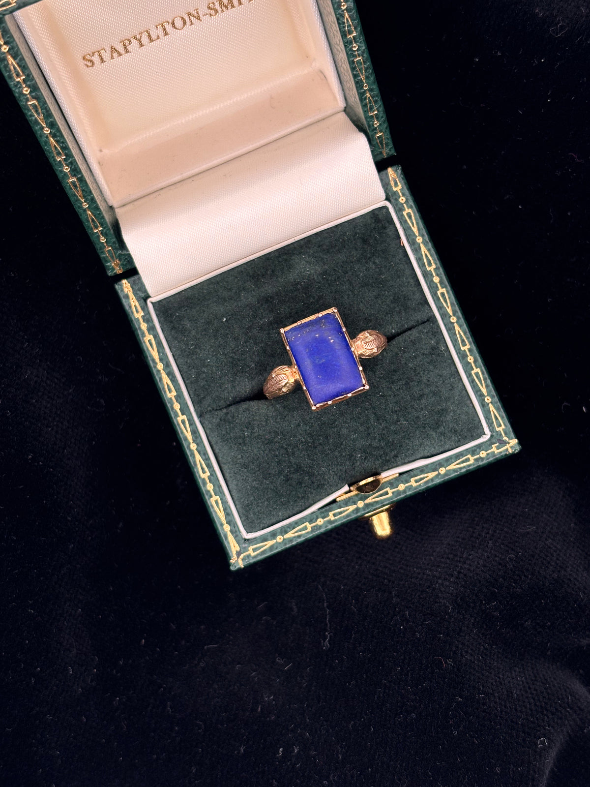 Georgian Lapis Lazuli and Snake 'Poison' Mourning Ring – view 1