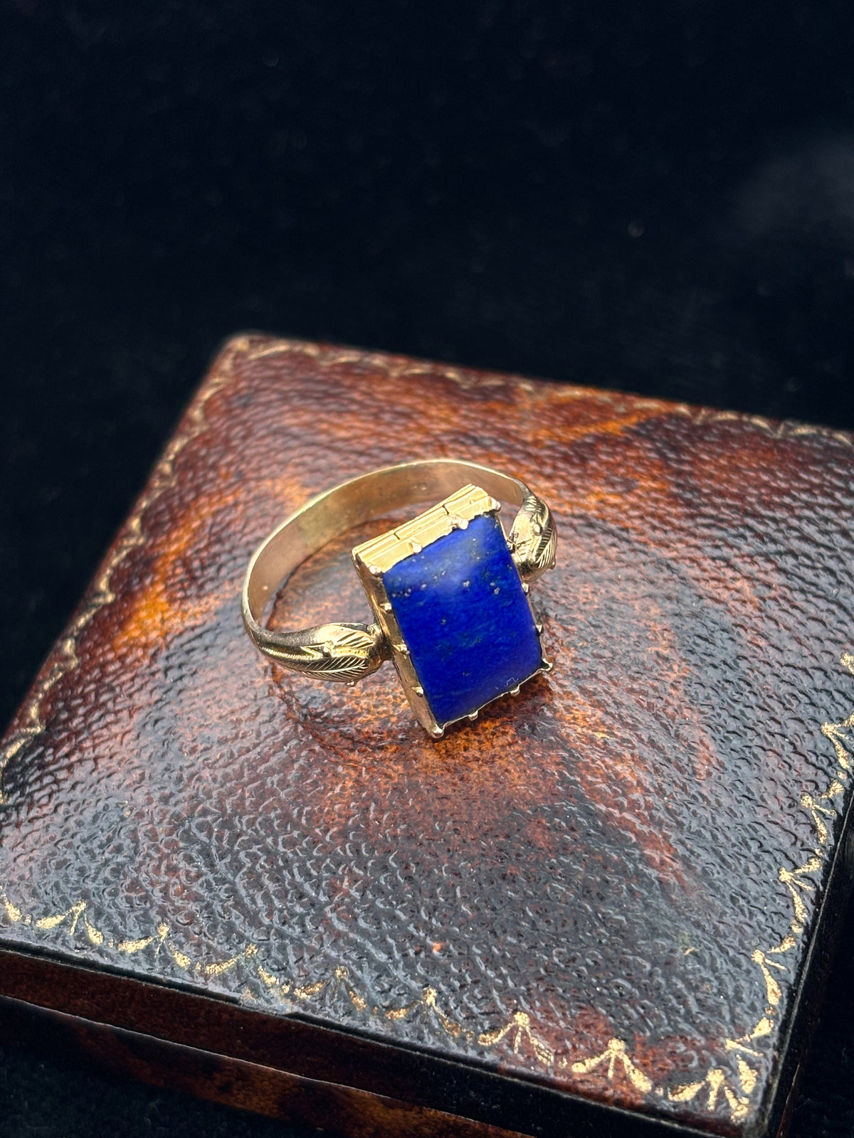 Georgian Lapis Lazuli and Snake 'Poison' Mourning Ring – view 2