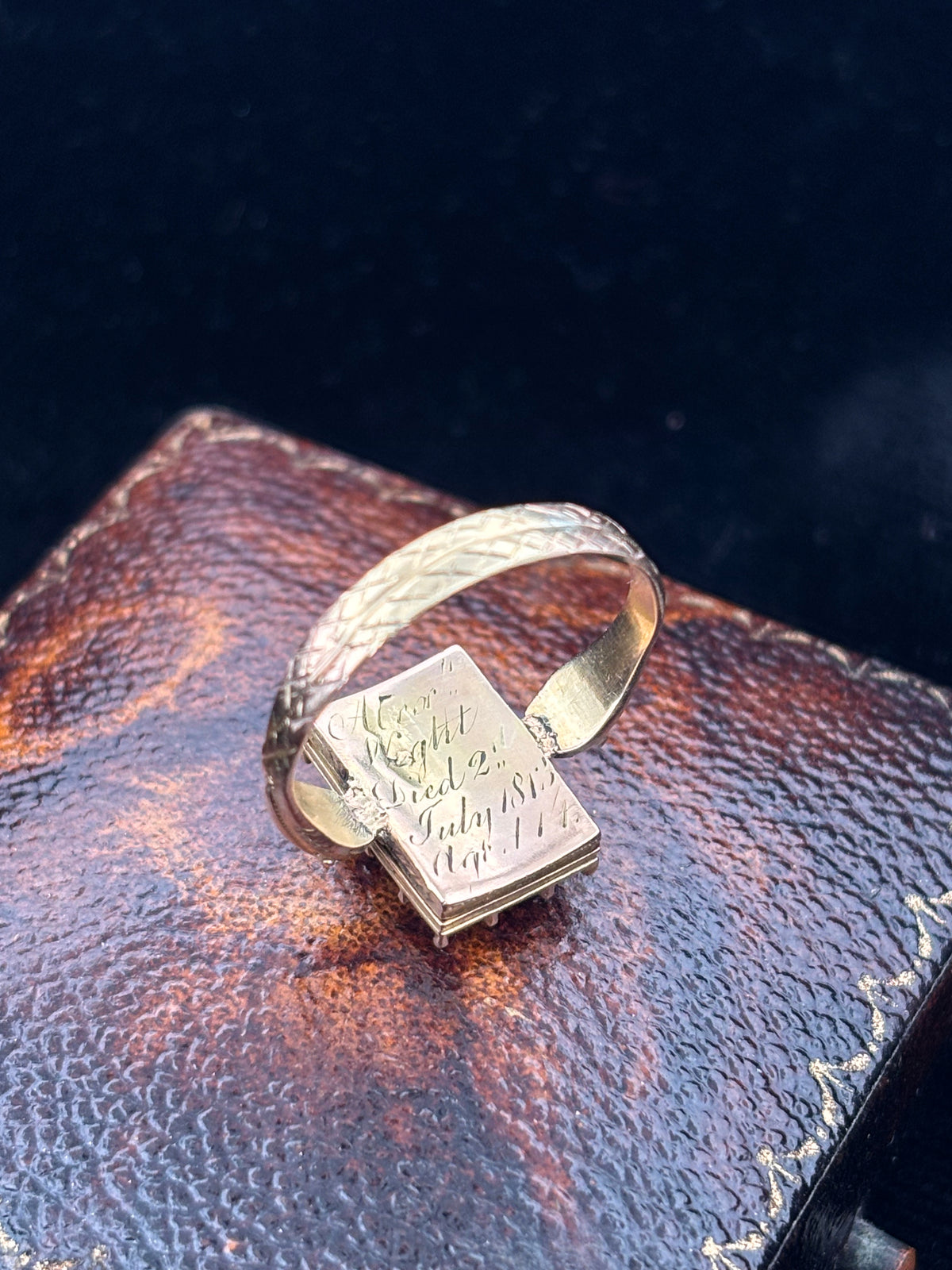 Georgian Lapis Lazuli and Snake 'Poison' Mourning Ring – view 3
