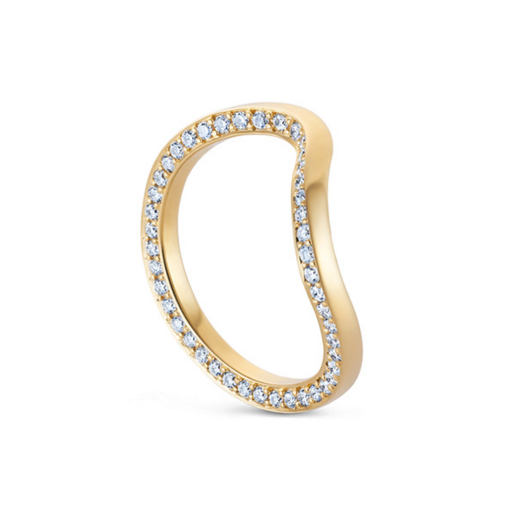 18K Yellow Gold and Diamond Wedding Band