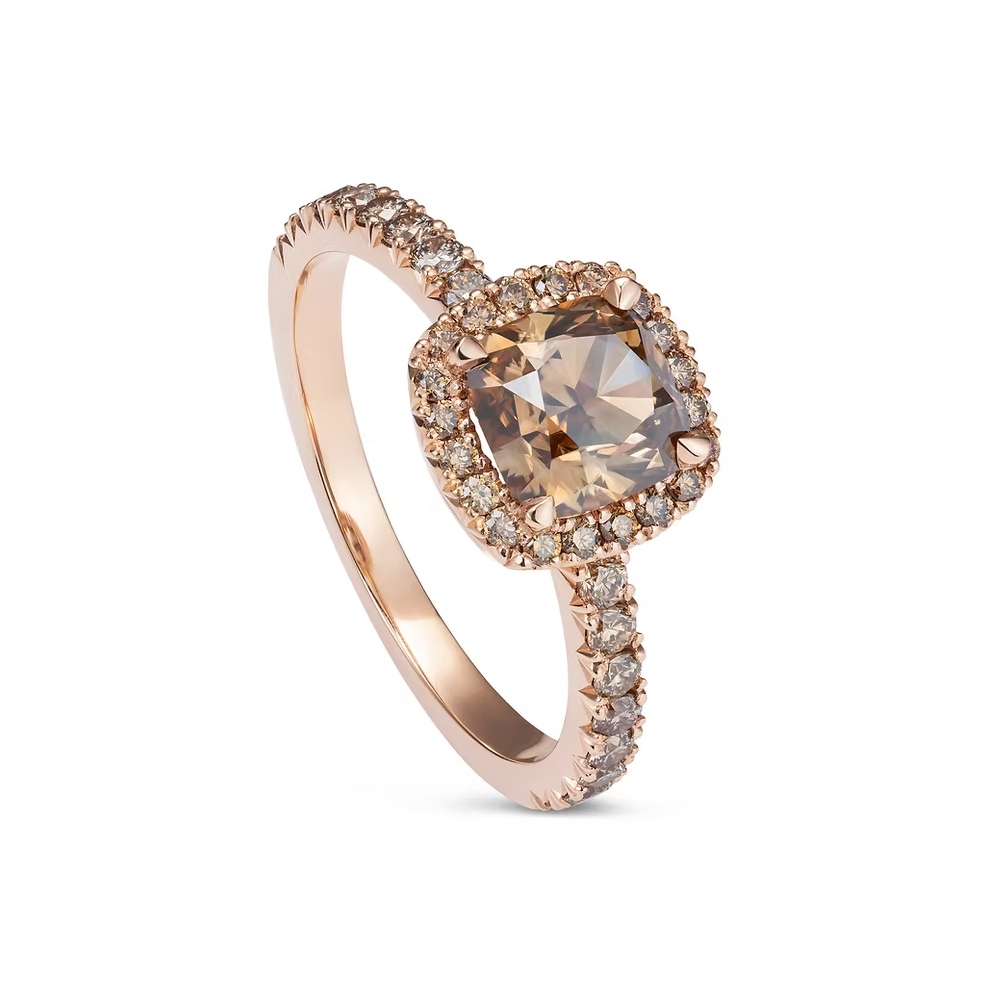 Cognac Diamond Engagement Ring